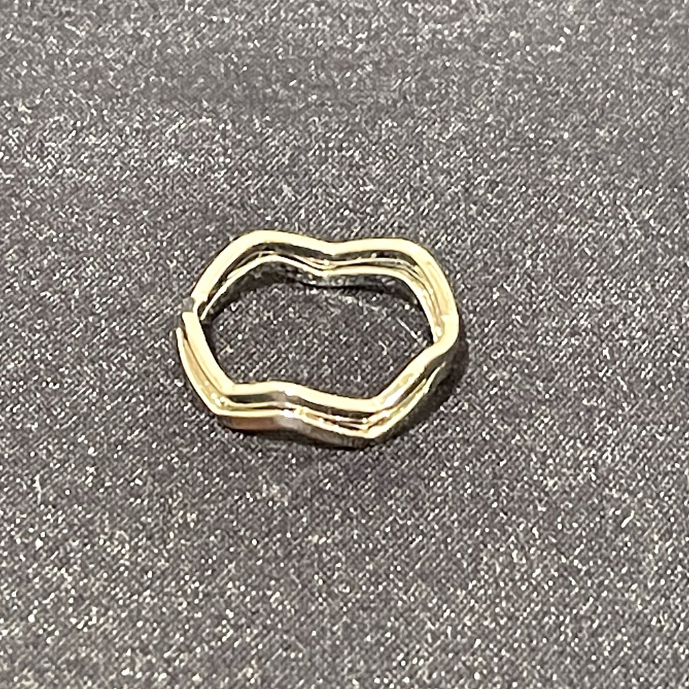 Zig Zac Midi White Gold Plated Ring set of 2 Rings Size 5.5